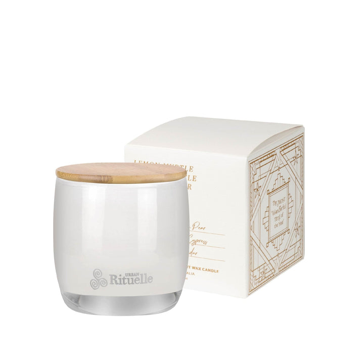 Lemon Myrtle, Golden Wattle, Poached Pear, Cypress PineScented Soy Candle | 140gm - Stanleyandstone