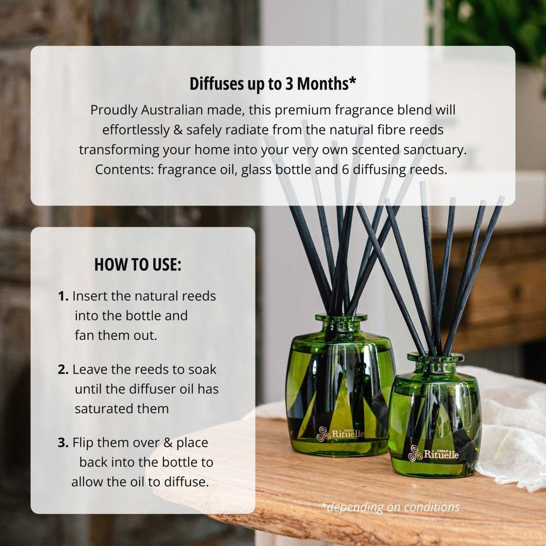 Lemongrass, Lemon Myrtle, Grapefruit &amp; Eucalyptus<br> Mini Fragrance Diffuser Set | 90ml Diffuser Urban Rituelle