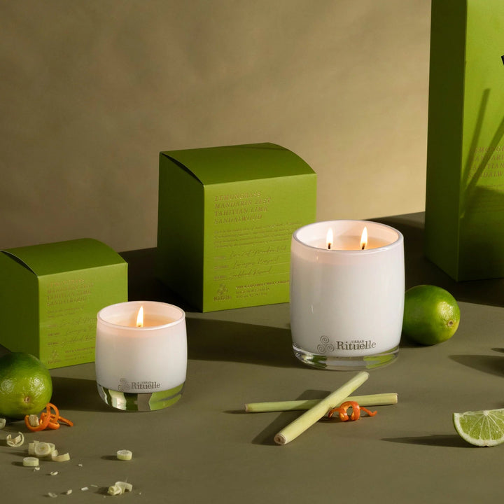 Lemongrass Mandarin Zest Tahitian Lima and Sandalwood 400gm Candle Candle Urban Rituelle