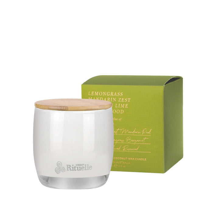 Lemongrass, Mandarin Zest, Tahitian Lime, Sandalwood Scented Soy Candle | 140gm Candles Urban Rituelle