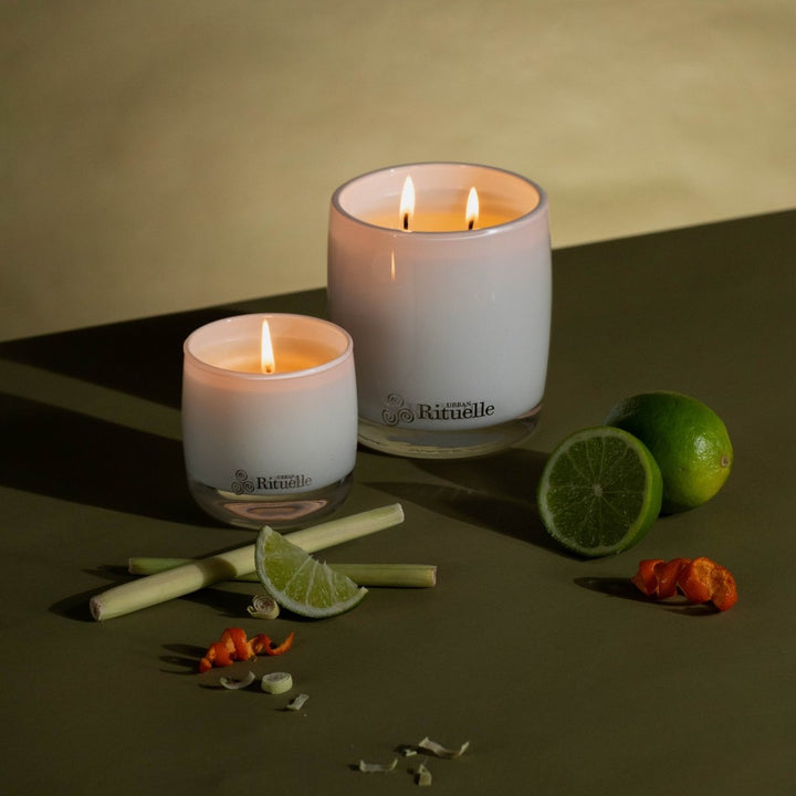 Lemongrass, Mandarin Zest, Tahitian Lime, Sandalwood Scented Soy Candle | 400gm Candle Urban Rituelle