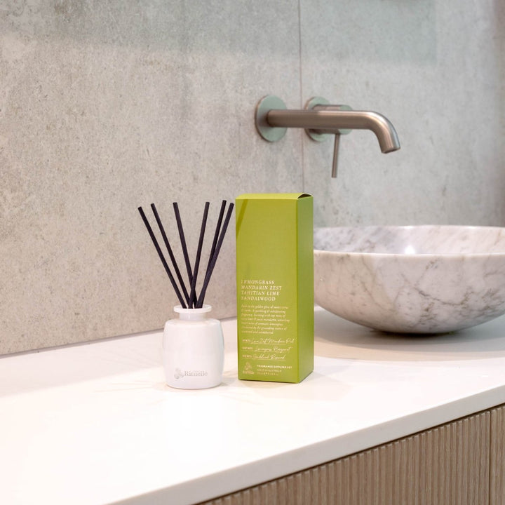 Lemongrass, Mandarin Zest, Tahitian Lime, Sandalwood<br> Mini Fragrance Diffuser Set | 90ml Diffuser Urban Rituelle