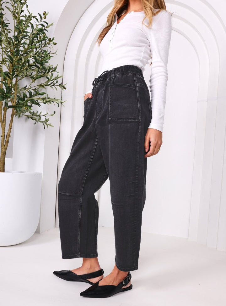 Leo Barrel Jeans - Black jeans Monaco Jeans