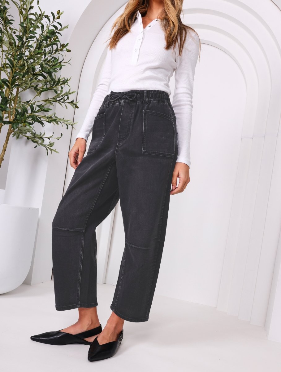 Leo Barrel Jeans - Black jeans Monaco Jeans 8(AUS)