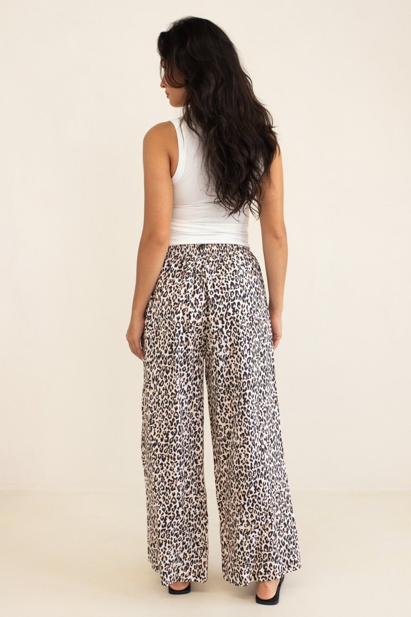 Leopard Marcus Linen Pant - Stanleyandstone
