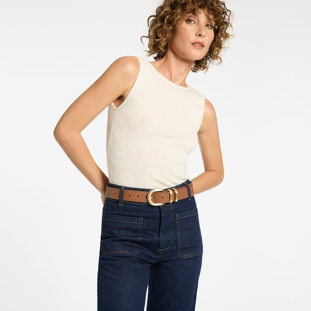 Let It Be Belt - Tan/Gold Status Anxiety