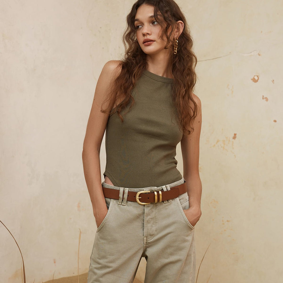 Let It Be Belt - Tan/Gold Status Anxiety