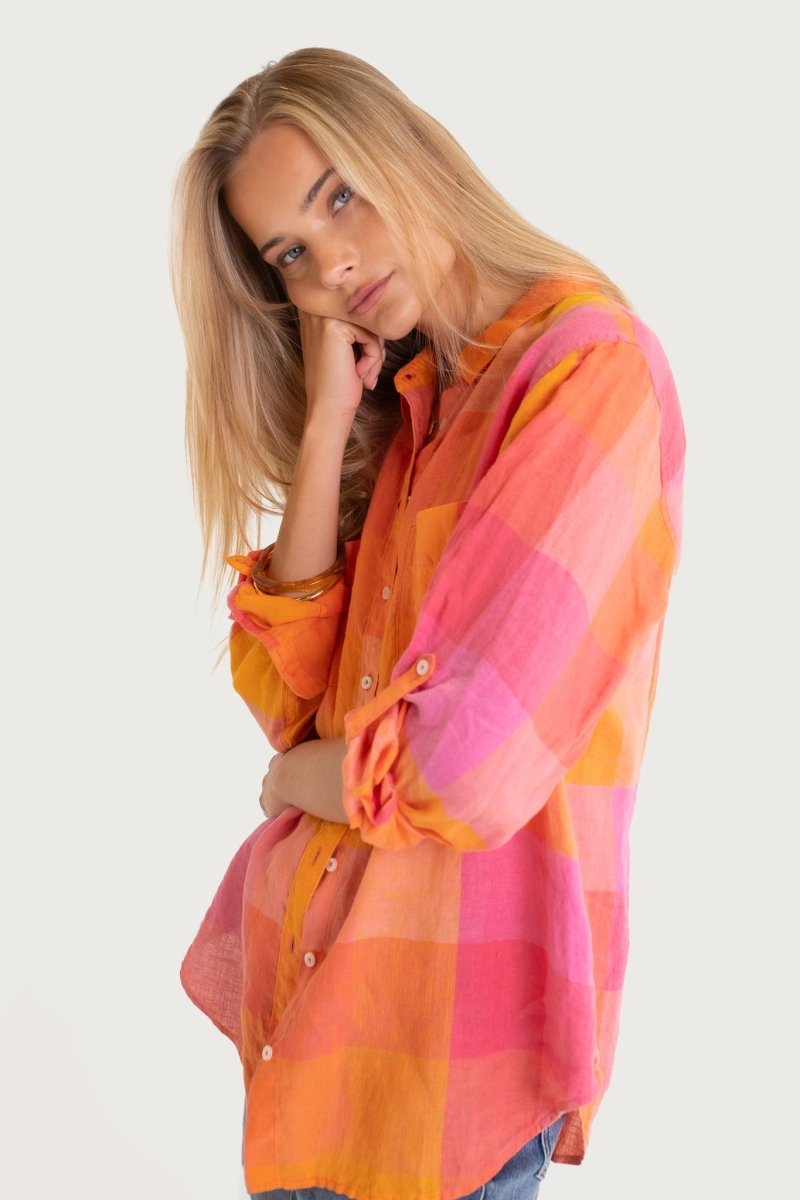 Let's Hang Out Boyfriend Linen Shirt shirt Hut