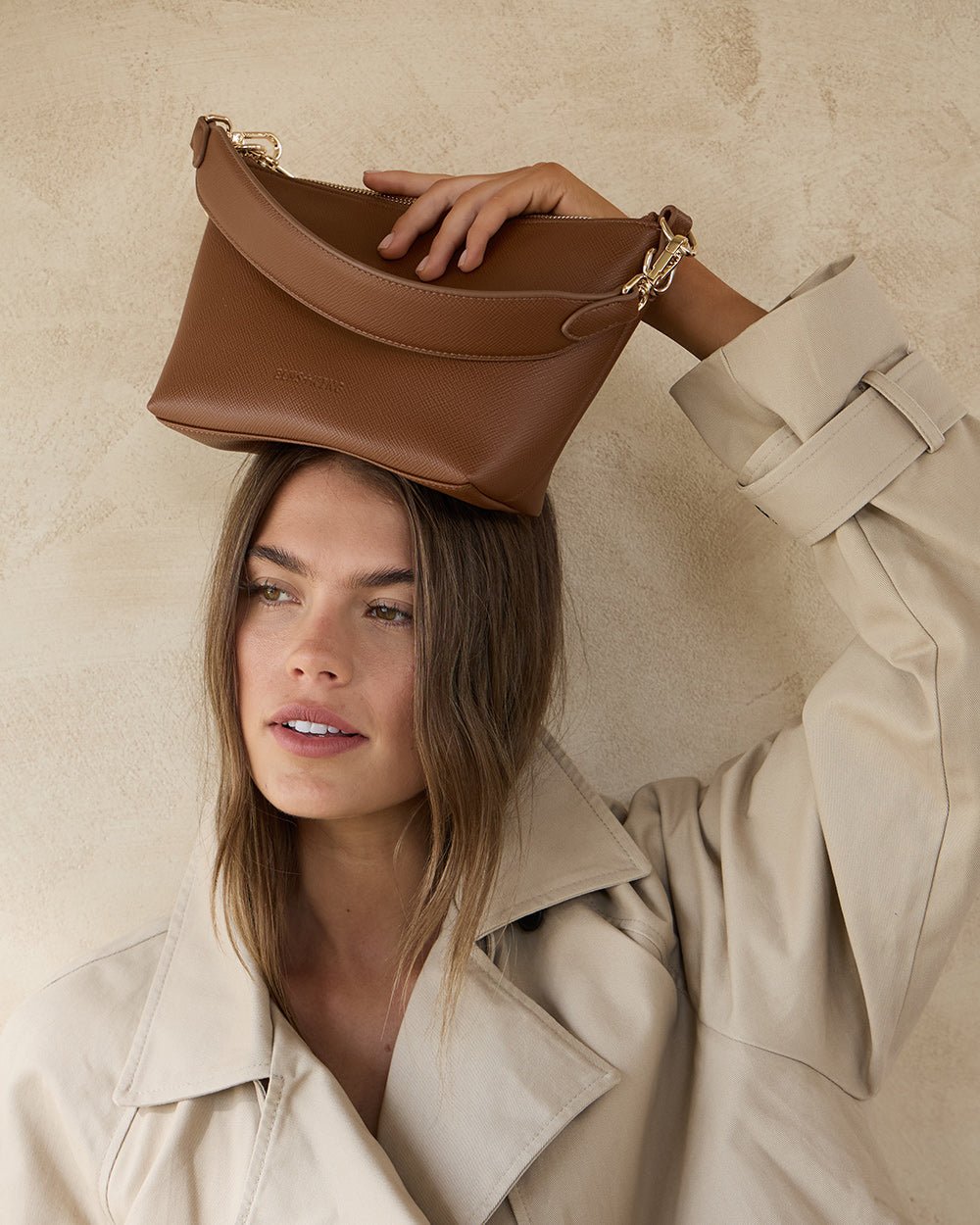 Leyton Crossbody - Tan Saffiano Handbag Elms and King