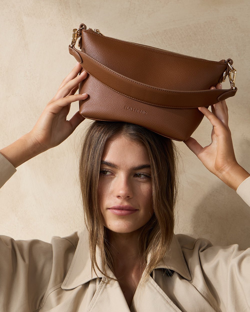 Leyton Crossbody - Tan Saffiano Handbag Elms and King