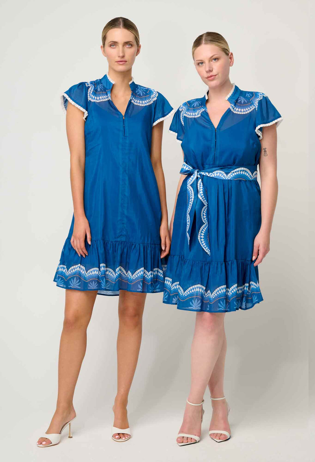 Lilia Cotton Silk Dress in Topaz - Stanleyandstone