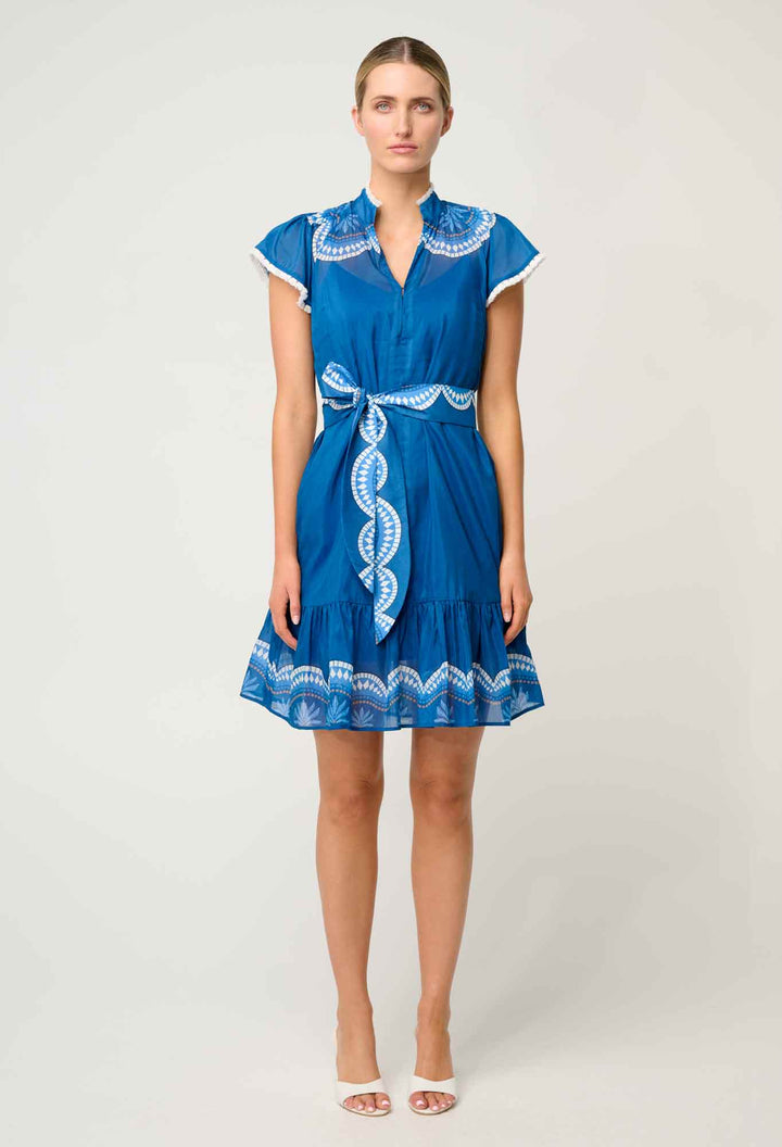 Lilia Cotton Silk Dress in Topaz - Stanleyandstone