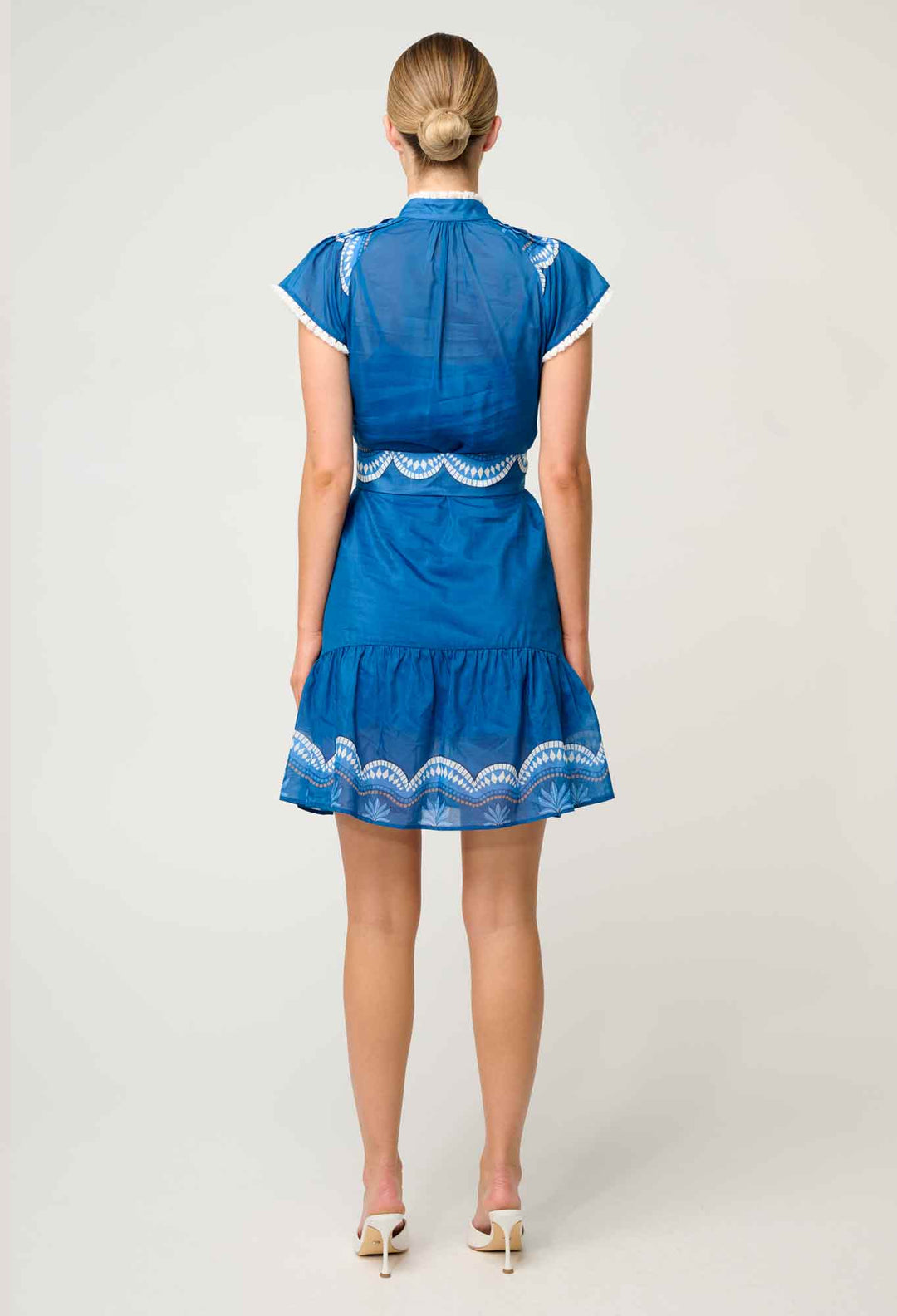 Lilia Cotton Silk Dress in Topaz - Stanleyandstone