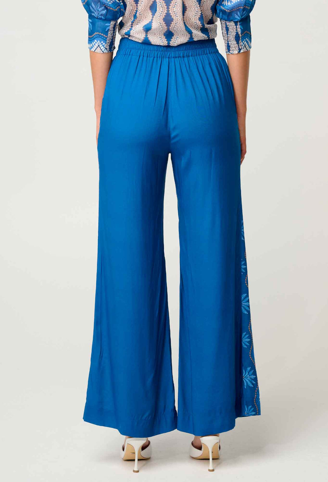 Lilia Viscose Faille Pant in Topaz - Stanleyandstone