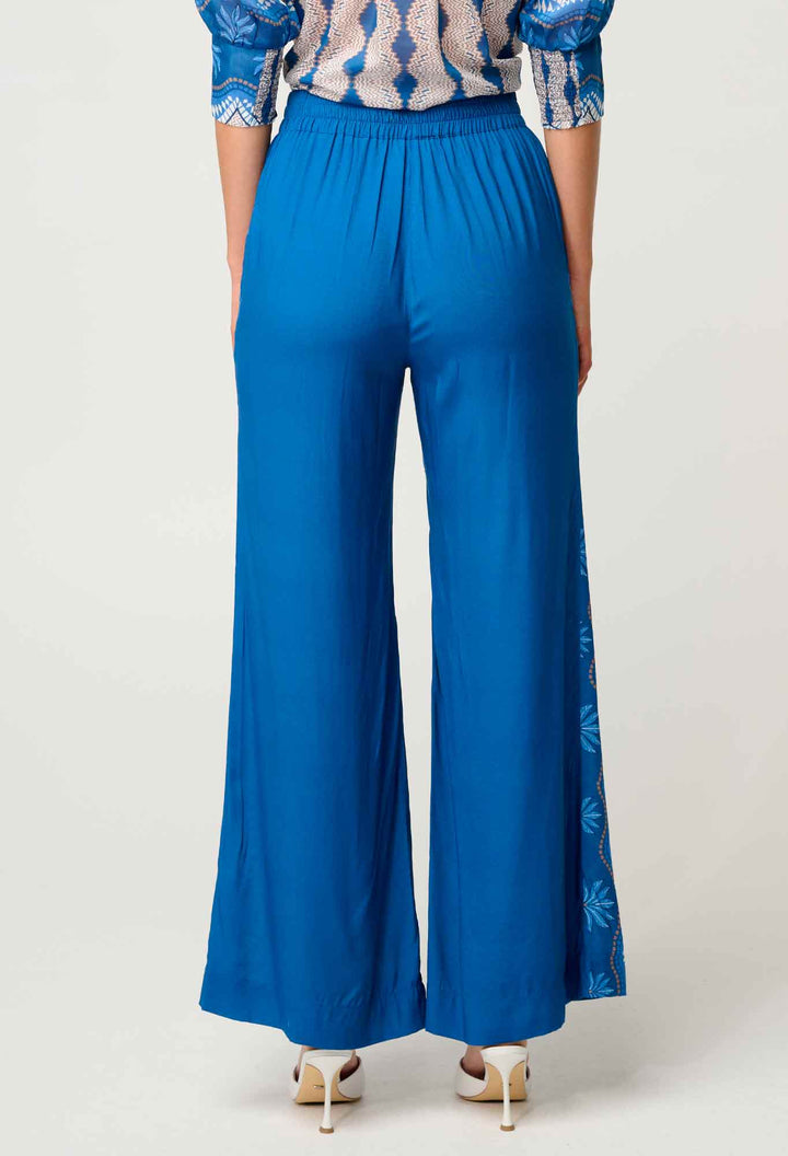 Lilia Viscose Faille Pant in Topaz - Stanleyandstone