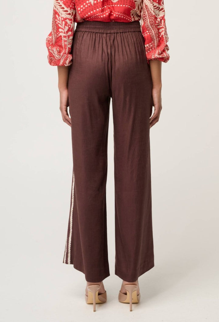 Liora Linen Viscose Stretch Rope Pant in Rustic Twine Once Was