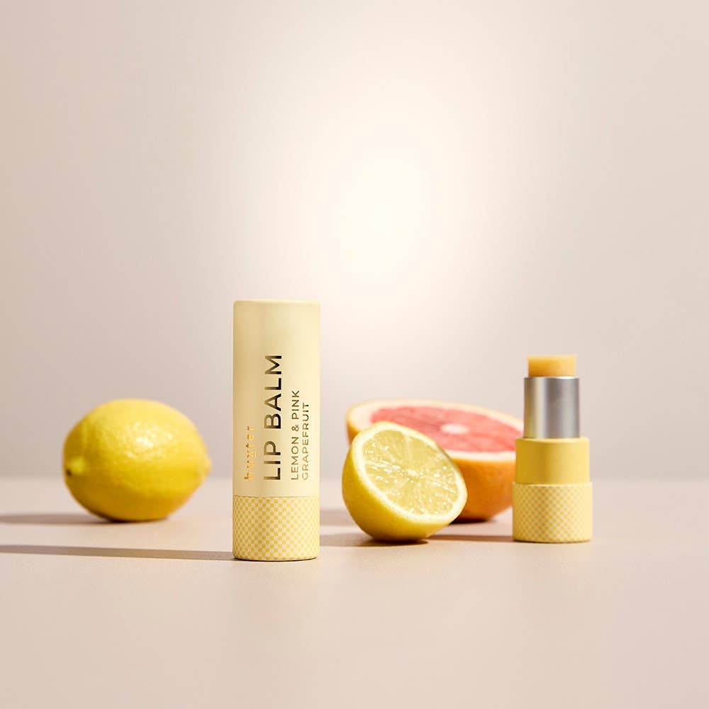 Lip Balm - Lemon & Pink Grapefruit - Pale Yellow - 9gm Huxter
