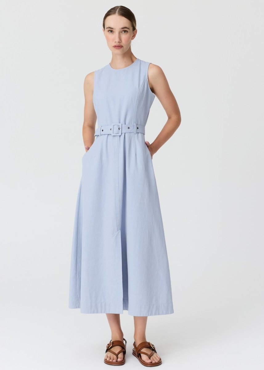 Lira Belt Dress blue - Stanleyandstone