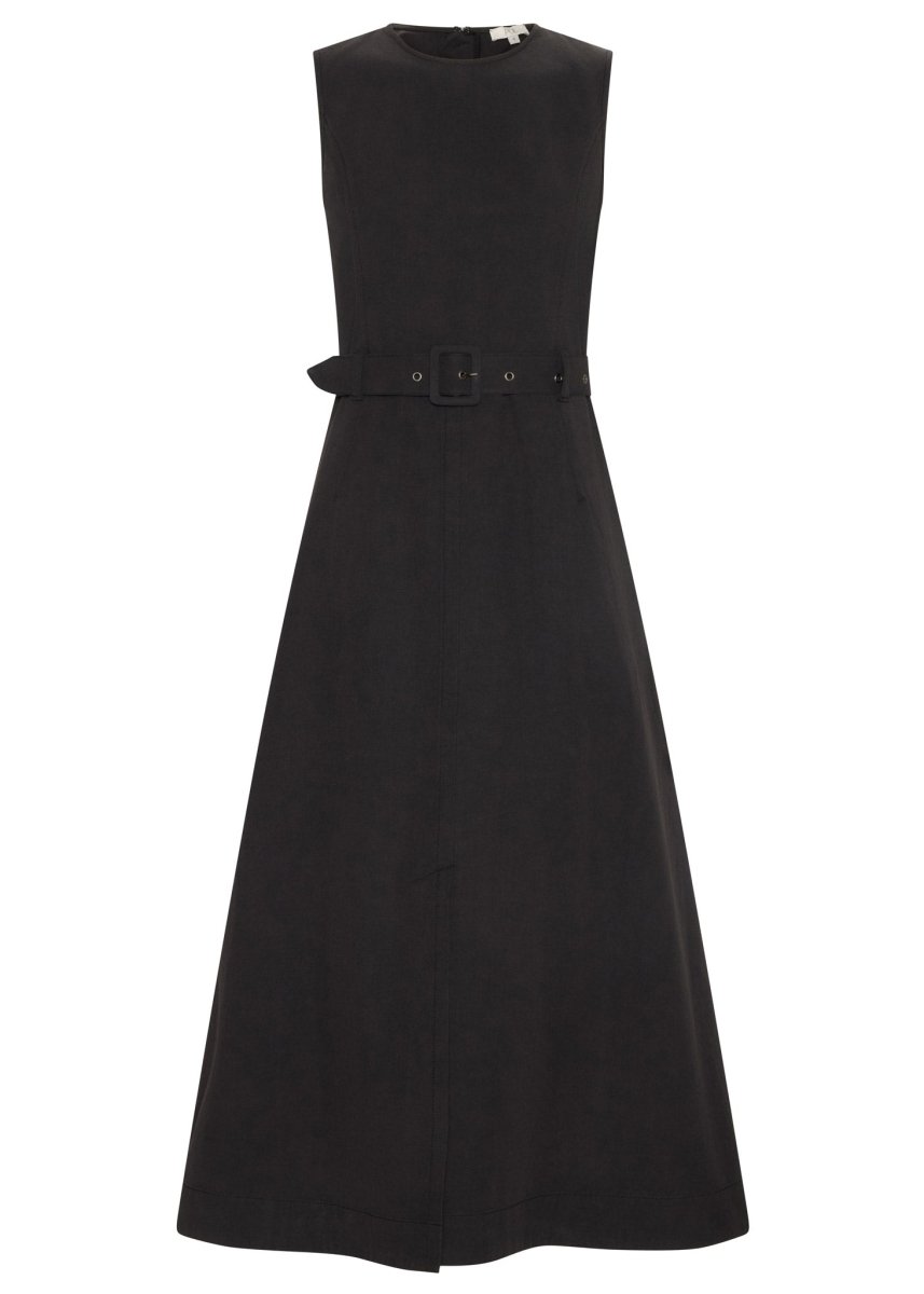 Lira Belt Dress - Off Black Dress POL