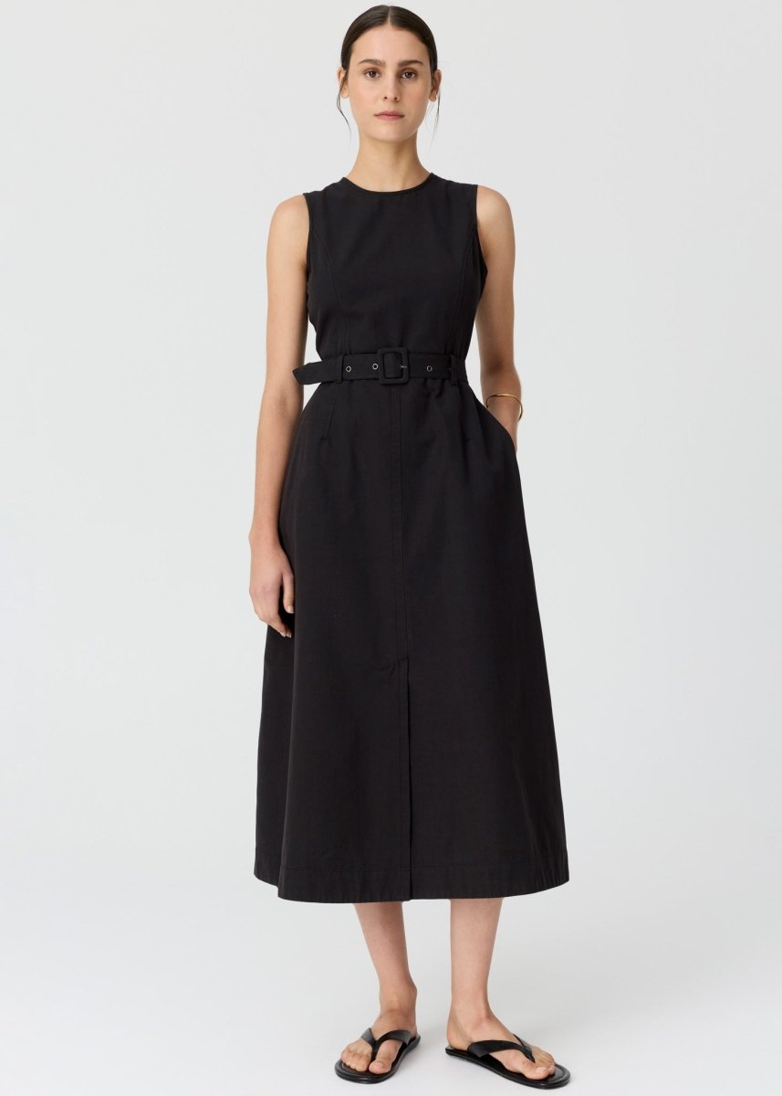 Lira Belt Dress - Off Black Dress POL