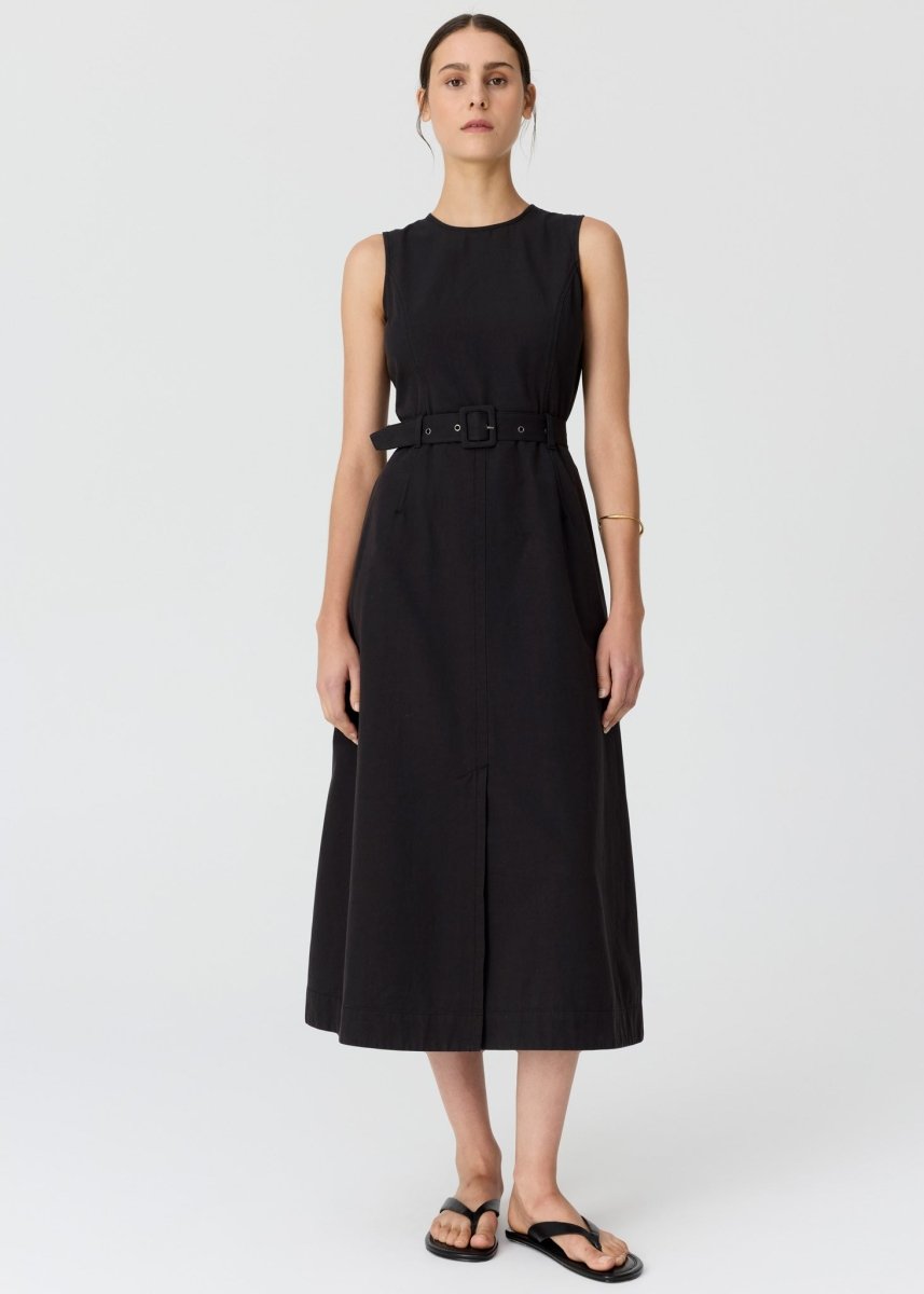 Lira Belt Dress - Off Black Dress POL