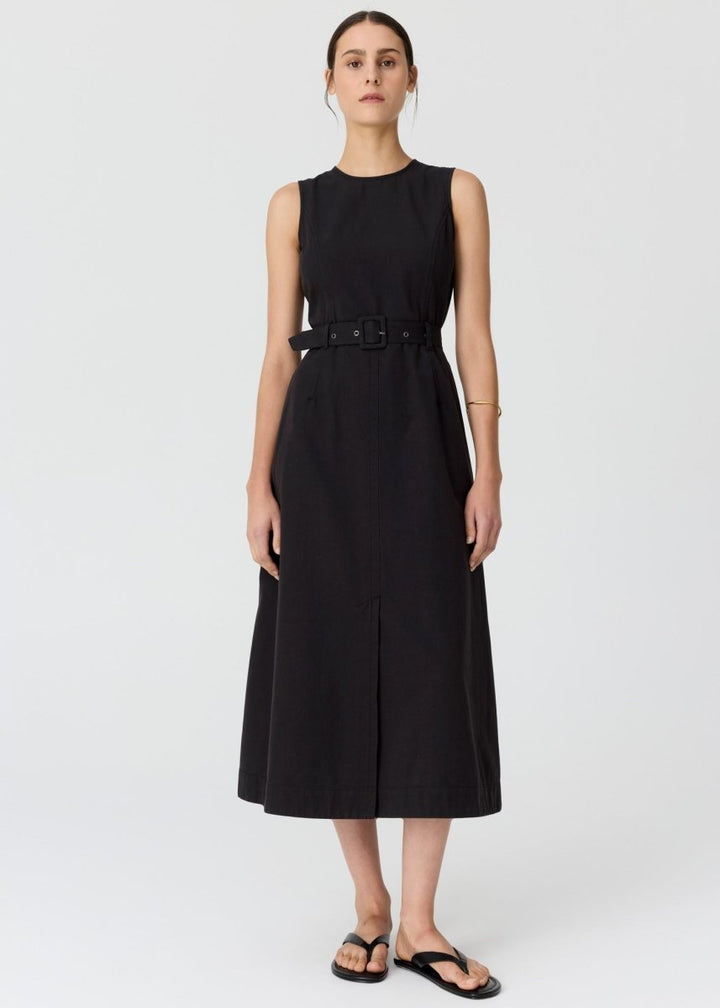 Lira Belt Dress - Off Black Dress POL