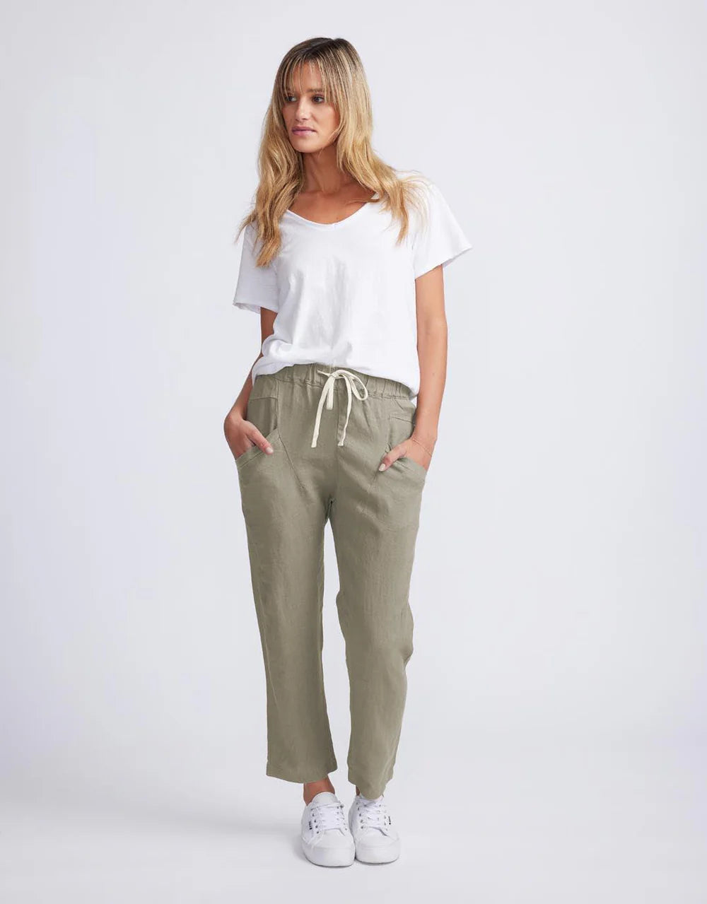 Lux Linen Pants - Khaki