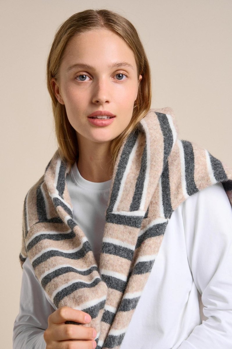 Little Lies Otto Top - Latte Stripe knit Little Lies