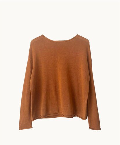 Little lies Spring Knit Top - Teracotta Long Sleeve Tee Little Lies