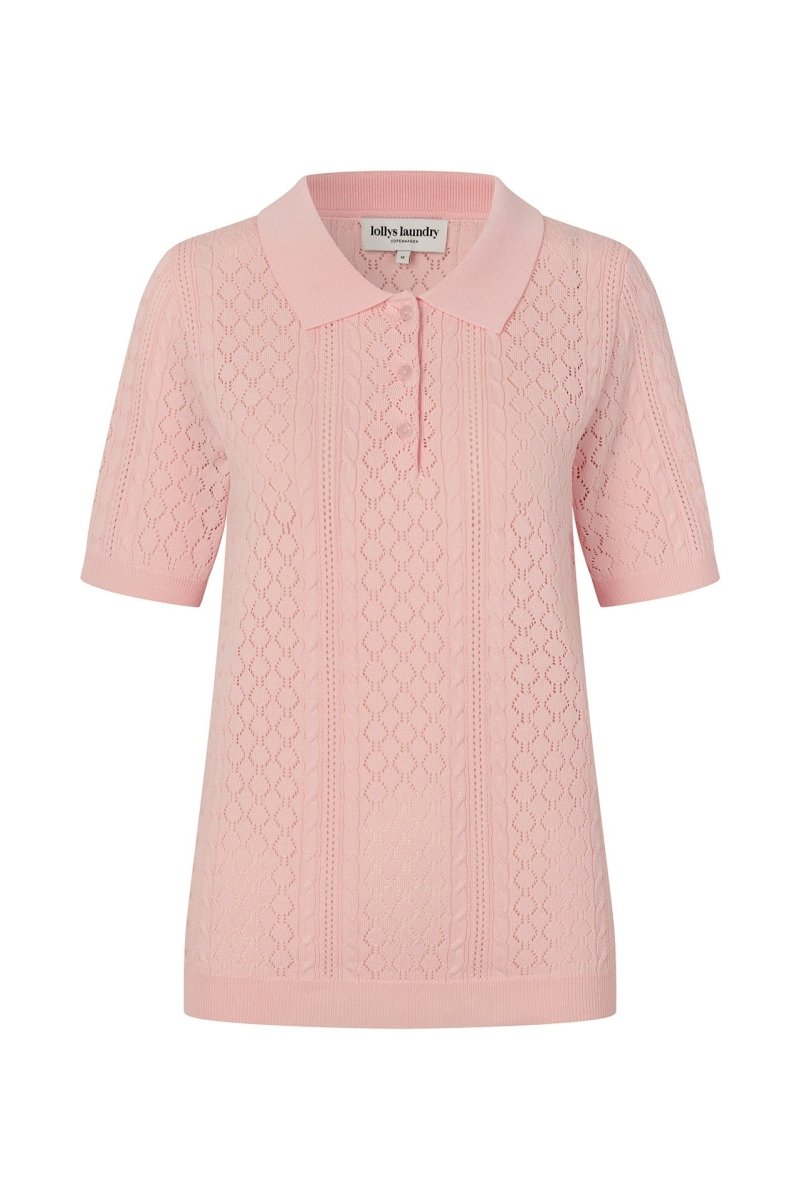 Lollys Laundry Alaia Polo Knit - Light Pink - Stanleyandstone