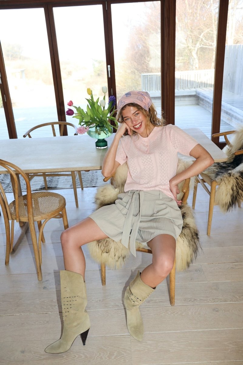 Lollys Laundry Alaia Polo Knit - Light Pink - Stanleyandstone