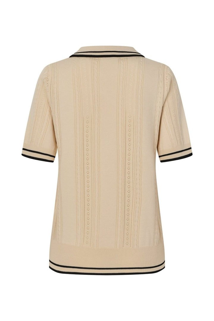 Lollys Laundry Andrea Polo Knit - Creme - Stanleyandstone