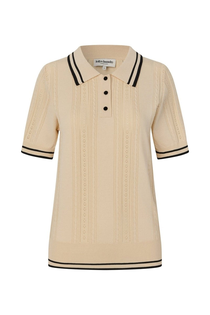Lollys Laundry Andrea Polo Knit - Creme - Stanleyandstone