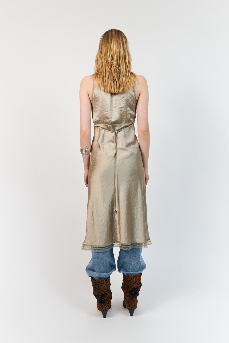 Lollys Laundry Clari Midi Dress - Beige - Stanleyandstone