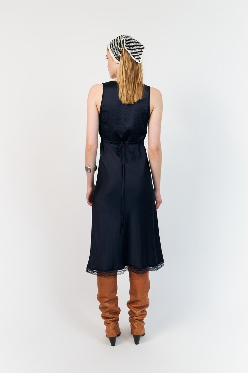 Lollys Laundry Clari Midi Dress - Dark Blue - Stanleyandstone