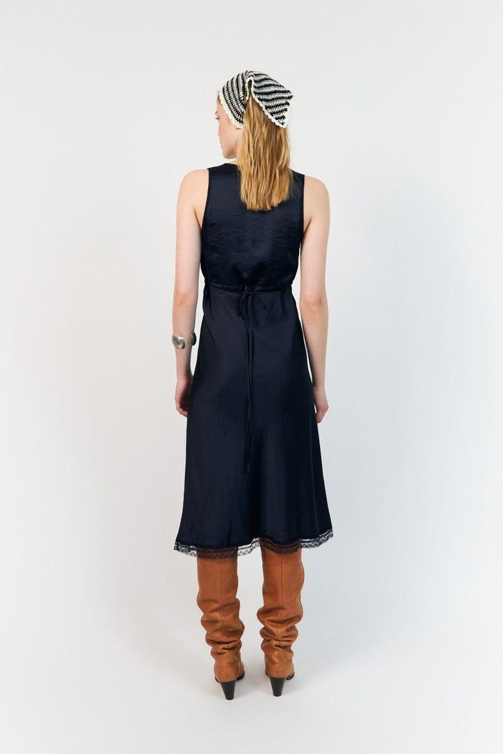 Lollys Laundry Clari Midi Dress - Dark Blue - Stanleyandstone