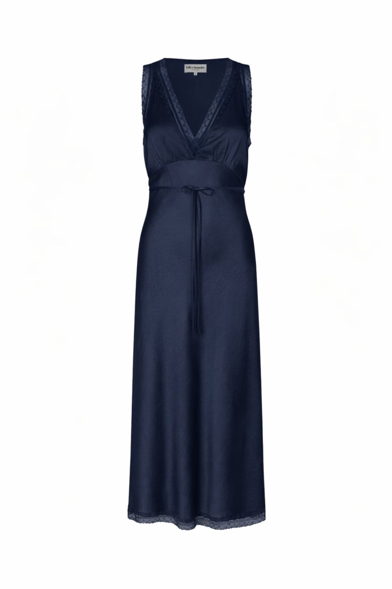 Lollys Laundry Clari Midi Dress - Dark Blue - Stanleyandstone