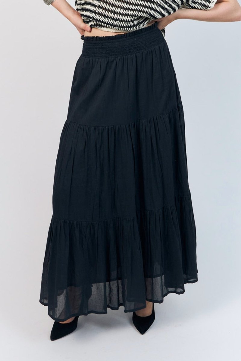 Lollys Laundry Diamond Maxi Skirt - Washed Black - Stanleyandstone