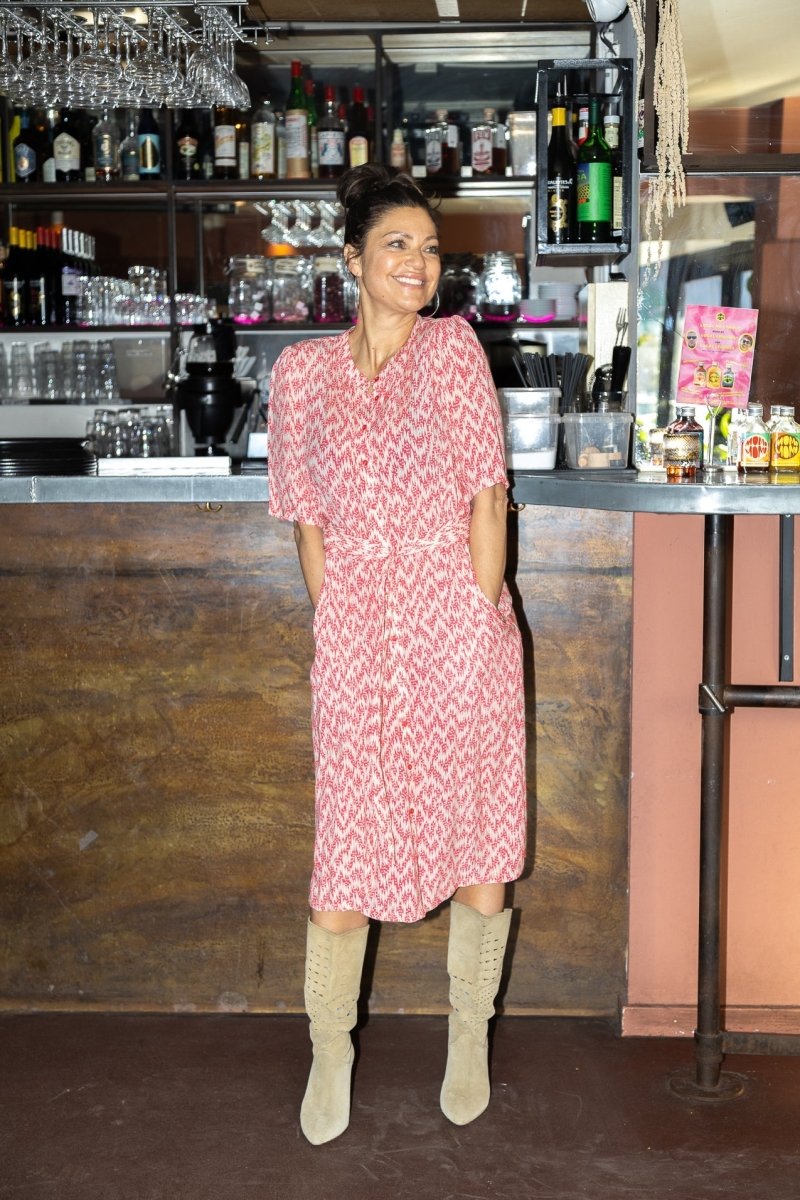 Lollys Laundry Mata Midi Dress - Pink - Stanleyandstone