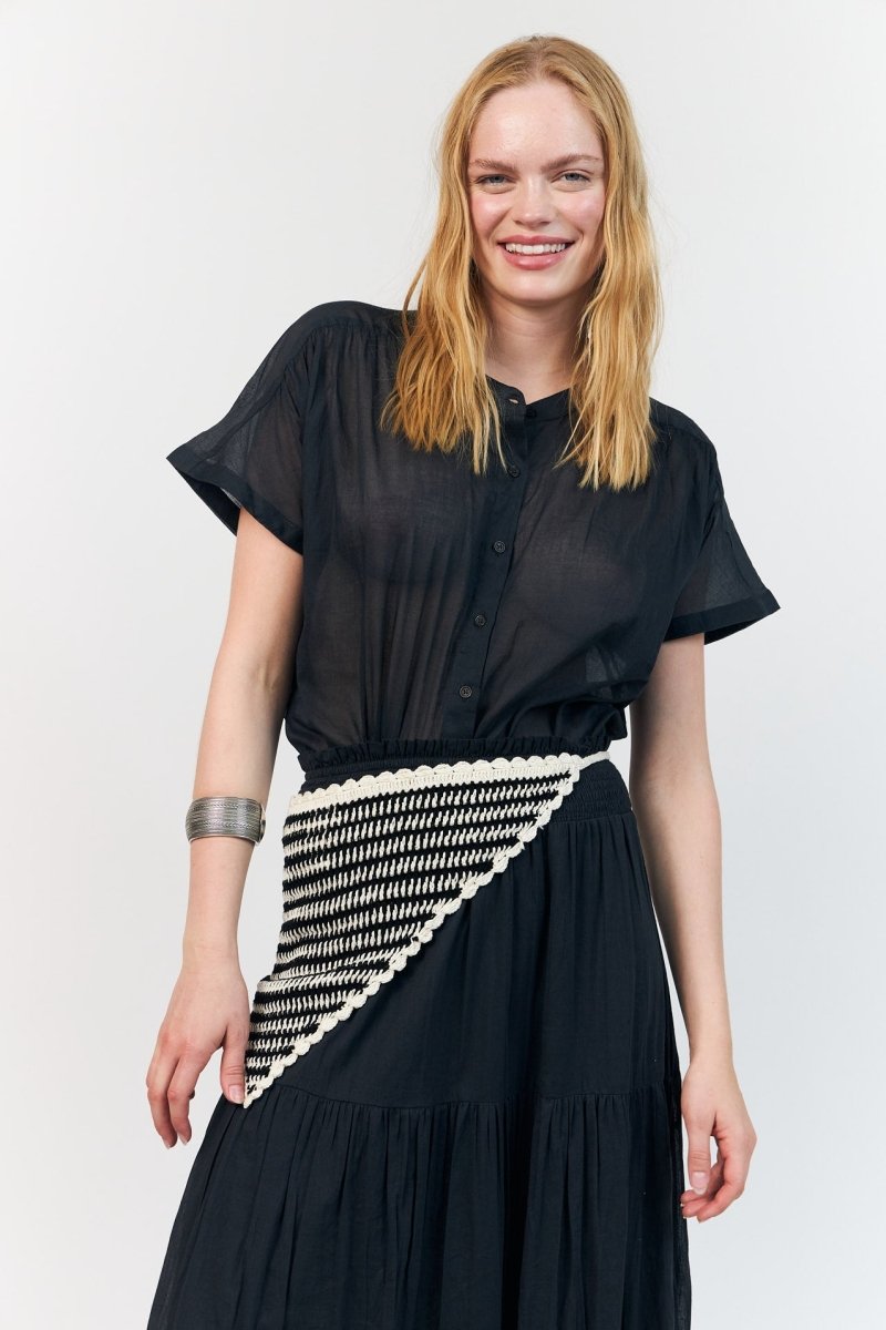 Lollys Laundry Mya Shirt - Washed Black - Stanleyandstone