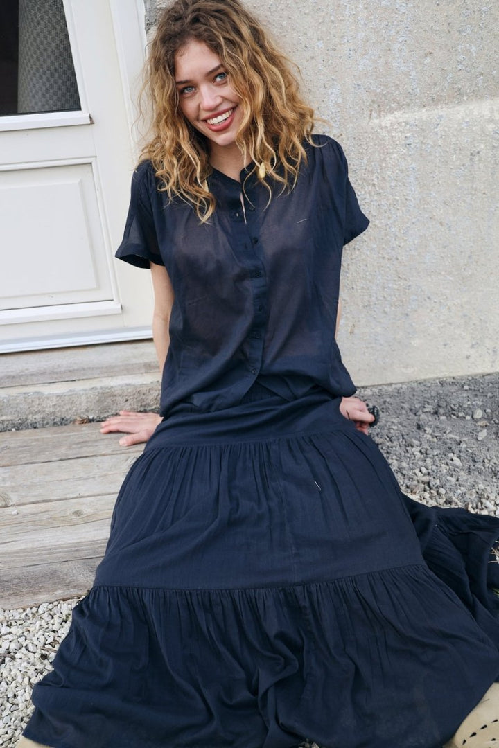 Lollys Laundry Mya Shirt - Washed Black - Stanleyandstone