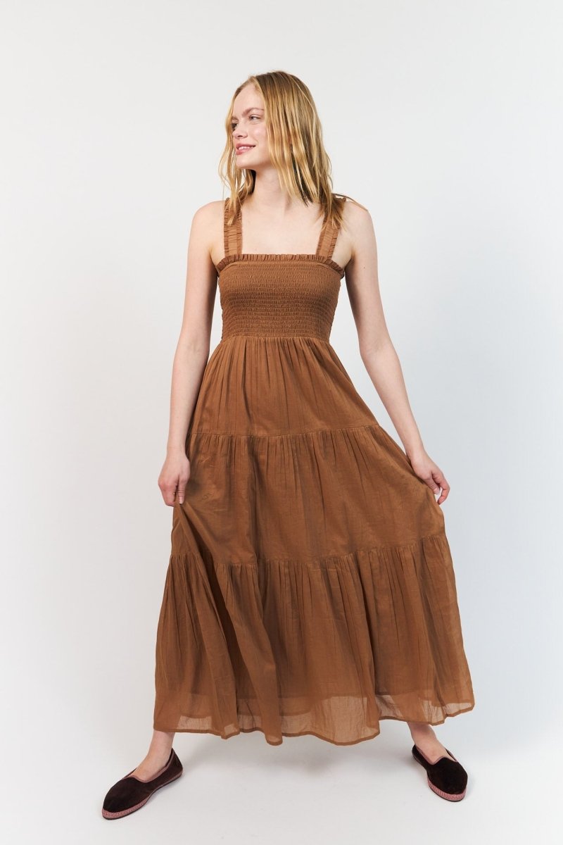 Lollys Laundry Nuda Maxi Dress - Camel - Stanleyandstone