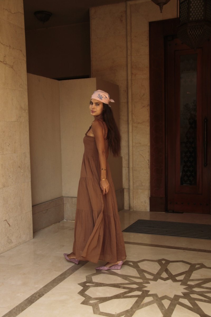 Lollys Laundry Nuda Maxi Dress - Camel - Stanleyandstone