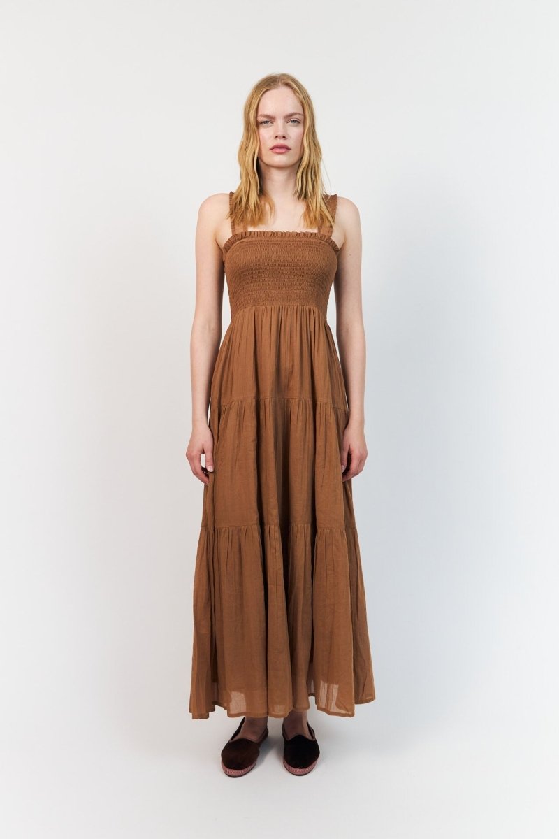 Lollys Laundry Nuda Maxi Dress - Camel - Stanleyandstone