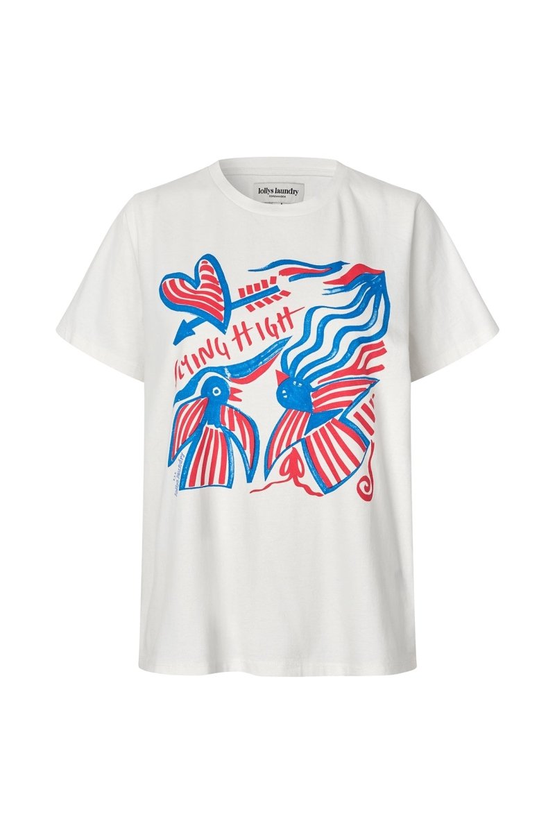 Lollys Laundry Roma Flying High T-Shirt - White - Stanleyandstone
