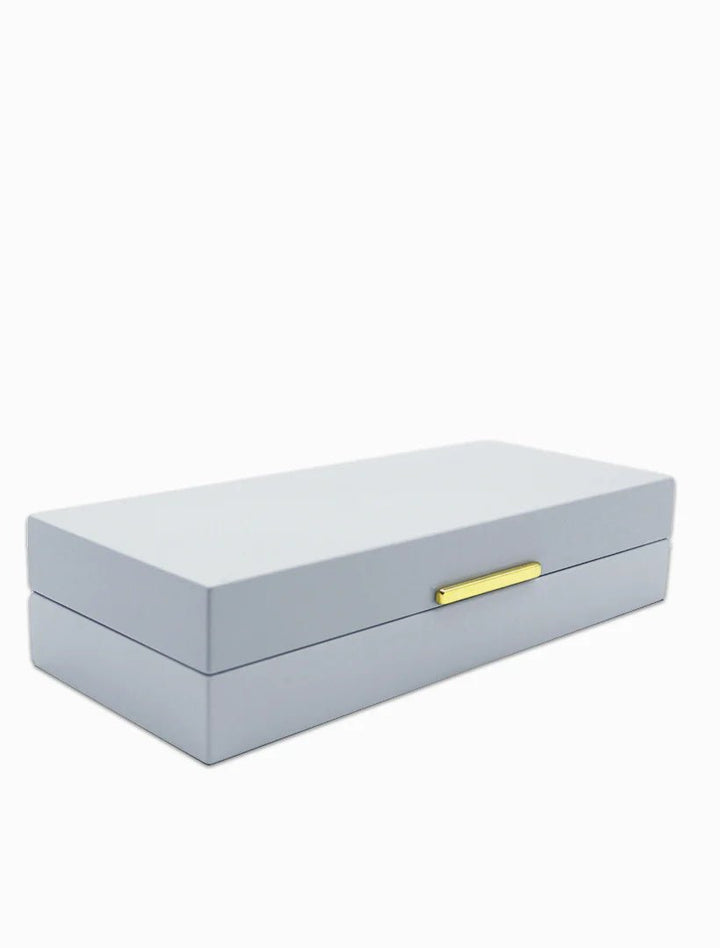 Long Lacquered Jewellery Box - Blue Jewelery zjoosh