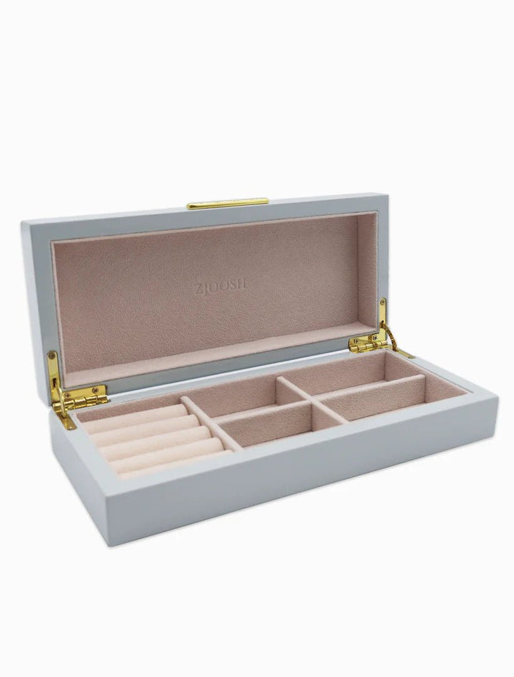 Long Lacquered Jewellery Box - Blue Jewelery zjoosh