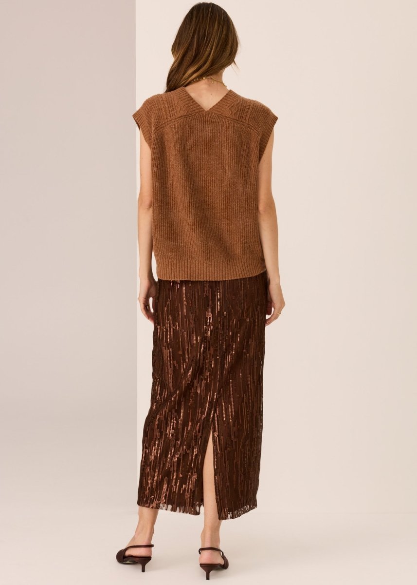 Loren Cable Vest - Toffee POL