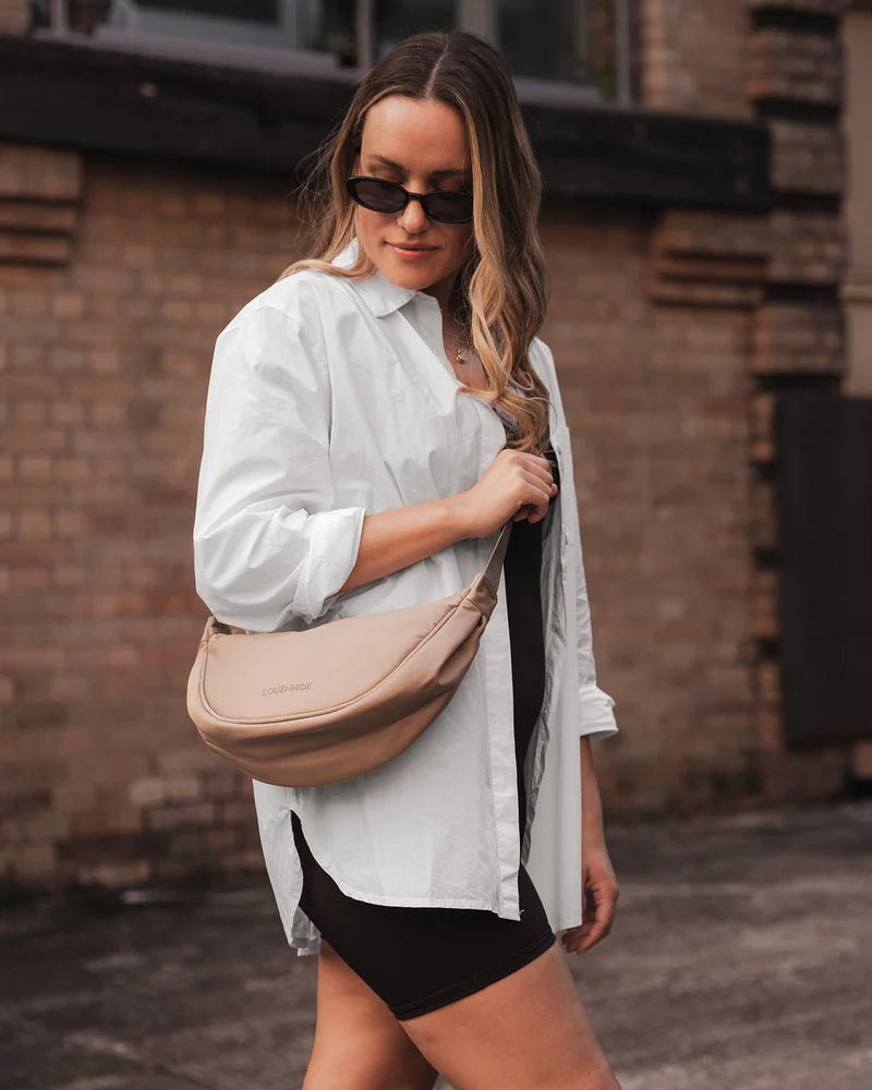 Louenhide - Sylvia Nylon Cross Body Bag Beige Handbag Louenhide