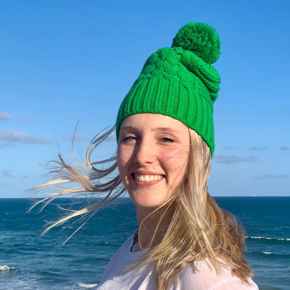 Love Kate detachable beanie with fur pom pom beanie Love Kate